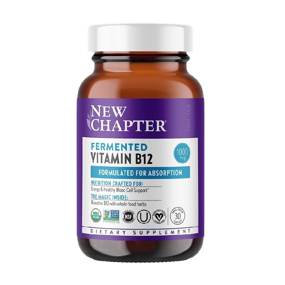 Ферментований вітамін B12 New Chapter Fermented Vitamin В12, 1000 мкг, 30 таблеток